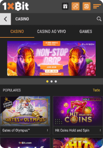 1xBIT Casino mobile screen slots games